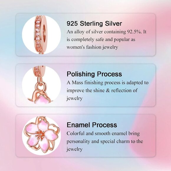 Love Heart Dangle 925 Sterling Silver Pendant Bead Charms - Picture 5 of 7